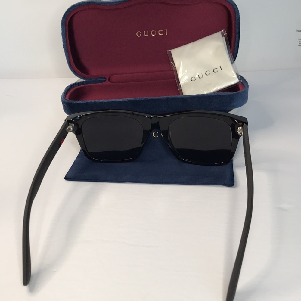 New - GUCCI  GG0008s SQUARE/RECTANGLE HAVANA BROWN BLUE FASHION DESIGNER EYEWEAR - Picture 8 of 13